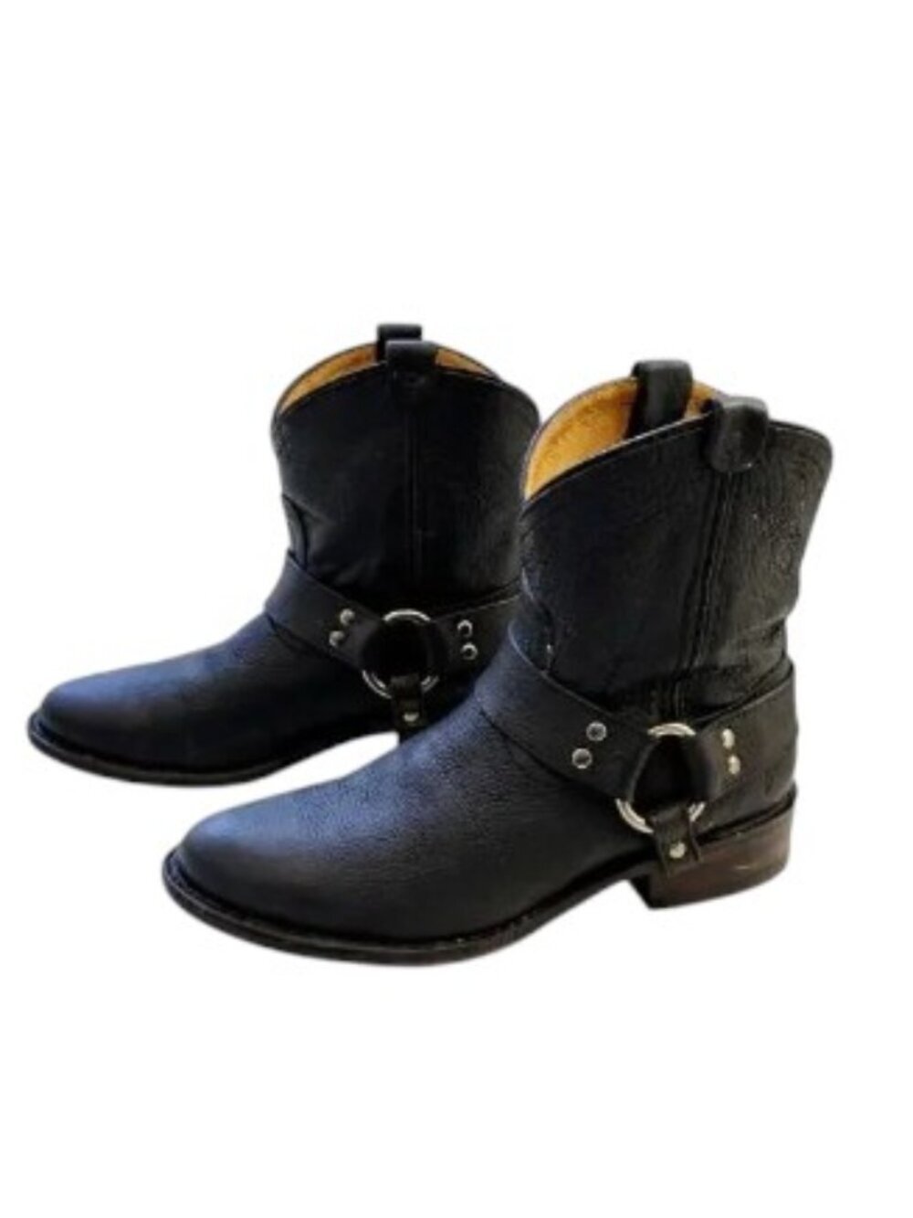 FRYE Harness 8R Black Leather Engineer Boots Size 6 Made in Mexico